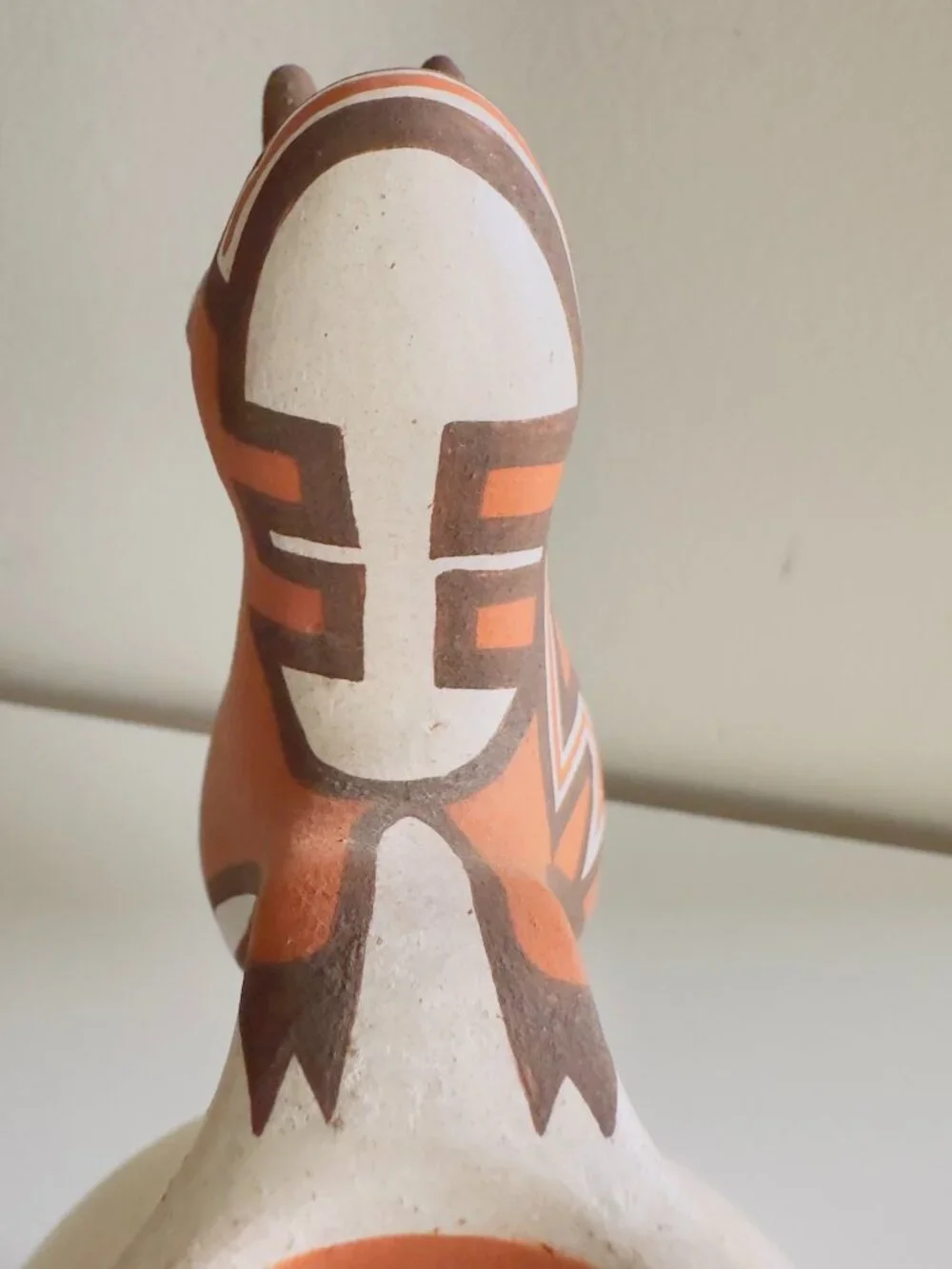 Rowena Him Signed Zuni Pottery Pitcher 1992 Roadrunner Handle